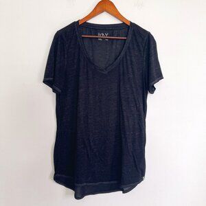 Marc New York Performance Women Black V Neck Light Filtering T Shirt Size L
